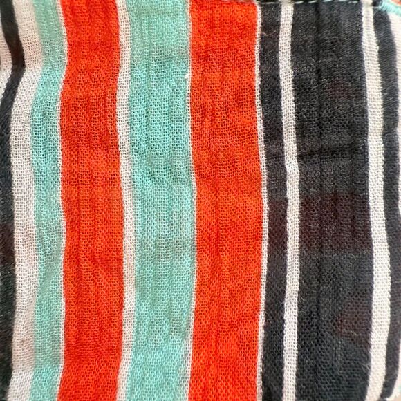 Out From Under Striped Bandeau Tie Top in Orange Turquoise Black & White S NWT - Picture 9 of 9